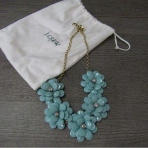 J. Crew Jewelry - J.Crew turquoise & rhinestone flower necklace J. Crew Jewelry - J.Crew turquoise & rhinestone flower necklace